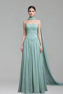 Chiffon A-Line Evening Dress - LAROSABRIDE