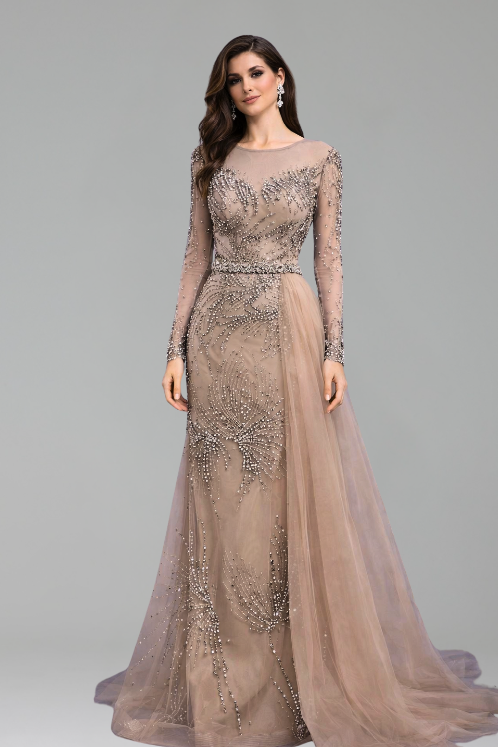 Beaded Mermaid Lace-Up Dress - LAROSABRIDE