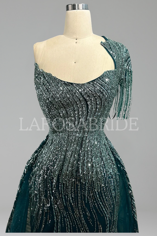 One-Shoulder Overskirt Dress