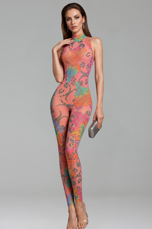 Abstract Print Halter Jumpsuit - LAROSABRIDE