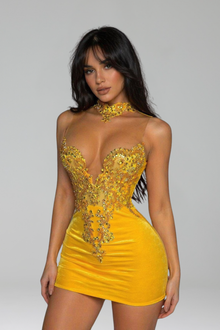 Embellished Sheer Corset Mini Dress - LAROSABRIDE