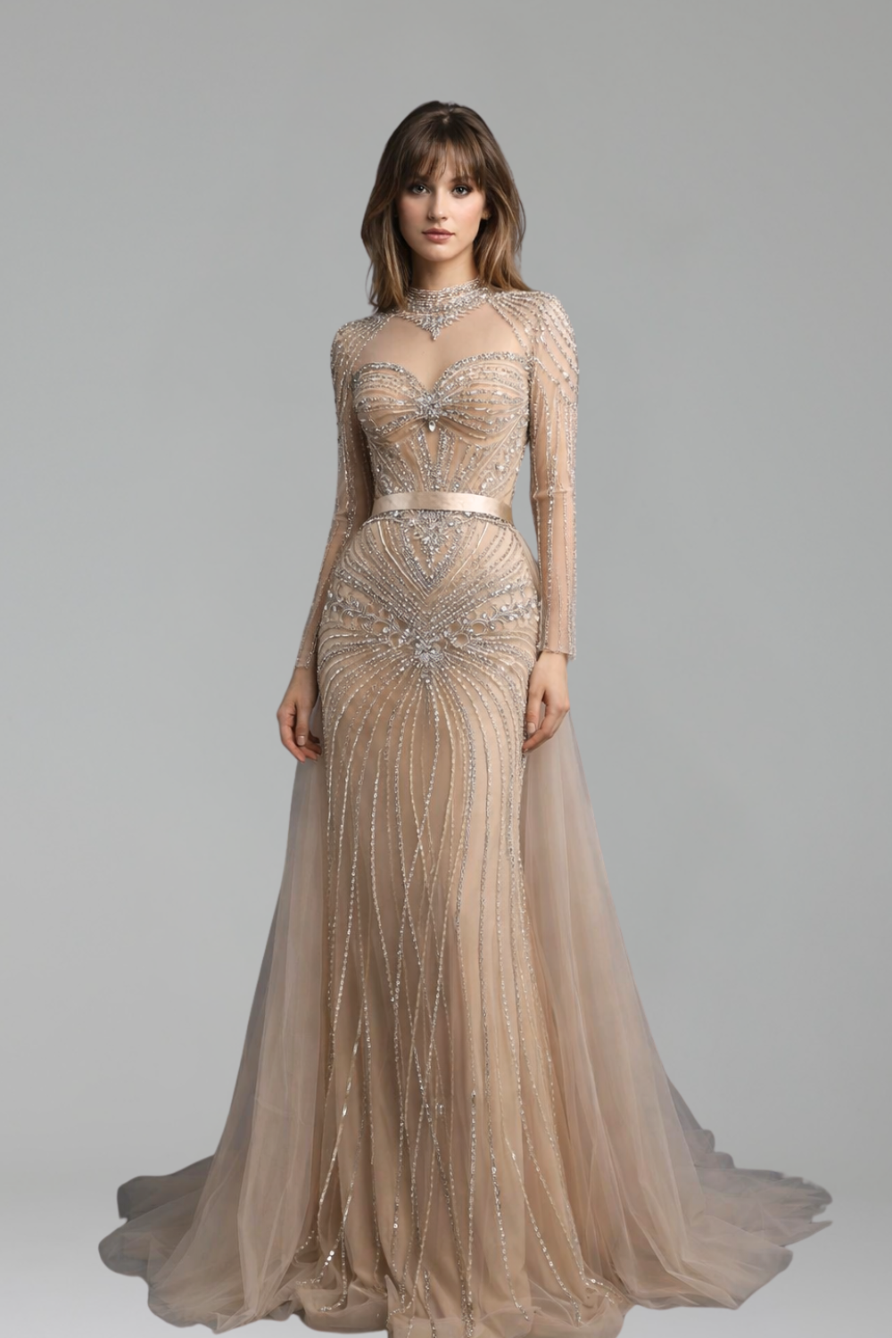Beaded Evening Dress Overskirt - LAROSABRIDE