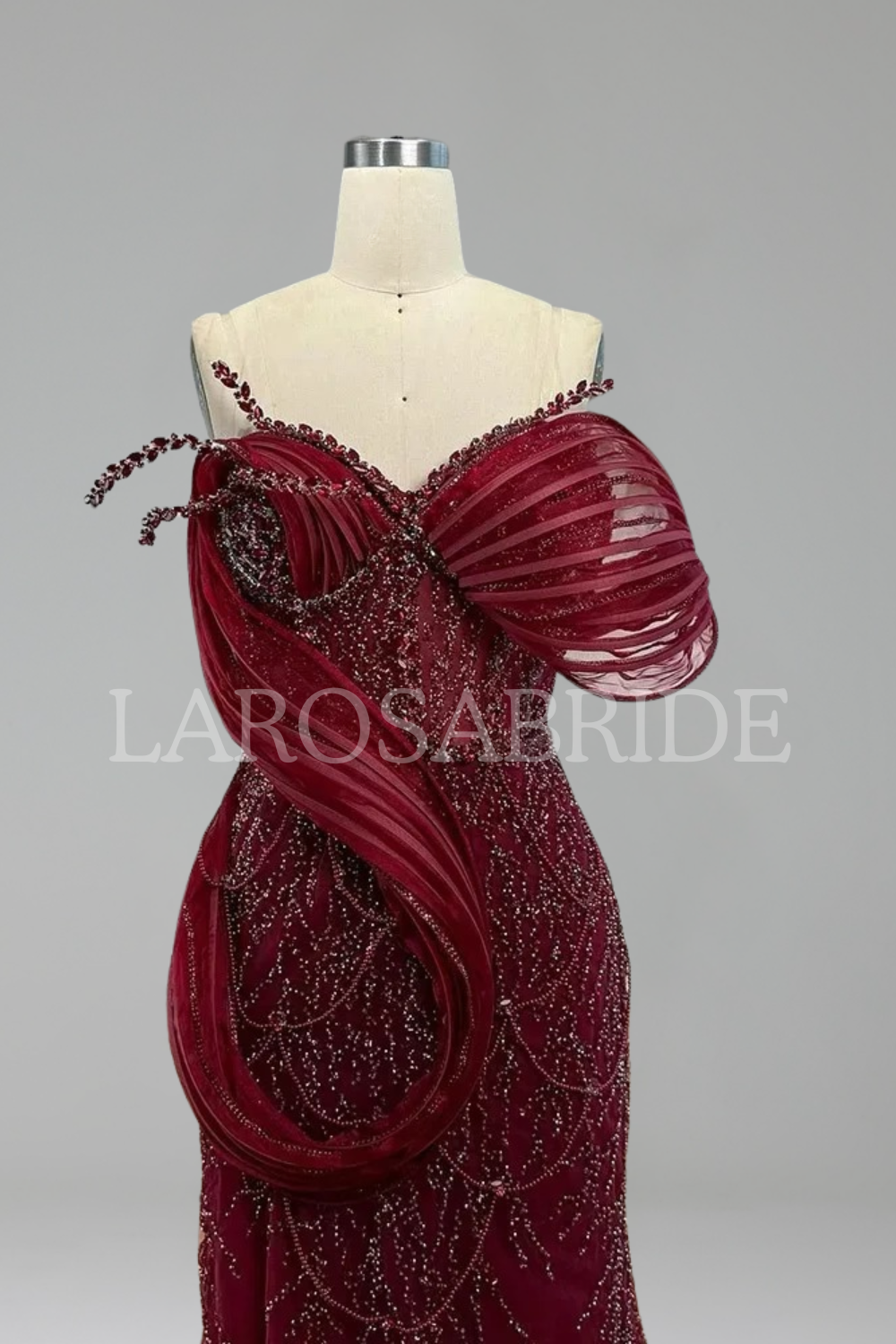 Sculpted Wave Detail Gown-Larosabride