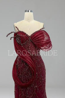 Sculpted Wave Detail Gown-Larosabride