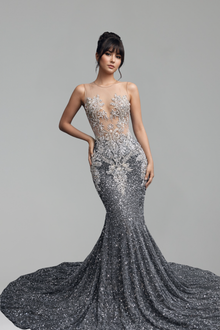 Sequin Embellished Evening Gown - LAROSABRIDE