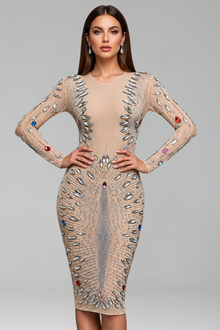 Multicolor Crystal Embellished Mini Dress - LAROSABRIDE