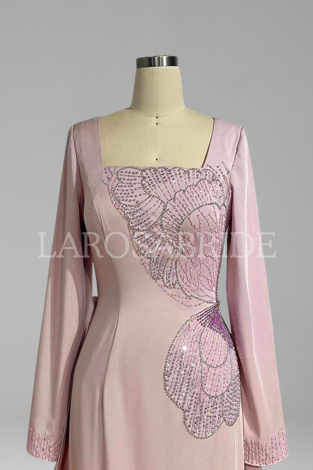 Beaded Satin Mermaid Dress-Larosabride
