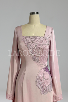 Beaded Satin Mermaid Dress-Larosabride