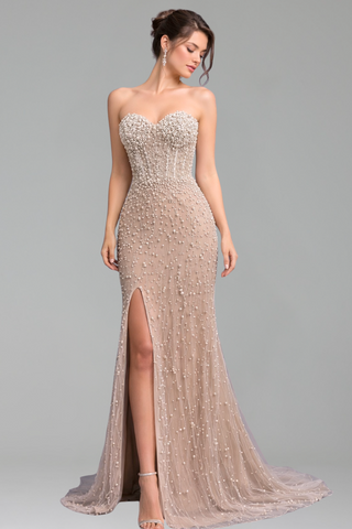 Beaded Mermaid Evening Gown - LAROSABRIDE