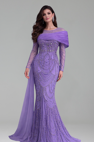 Beaded Mermaid Overskirt Dress - LAROSABRIDE