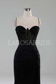 Spaghetti-Strap Beaded Dress-Larosabride