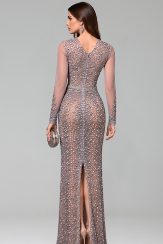 Embellished Illusion Gown