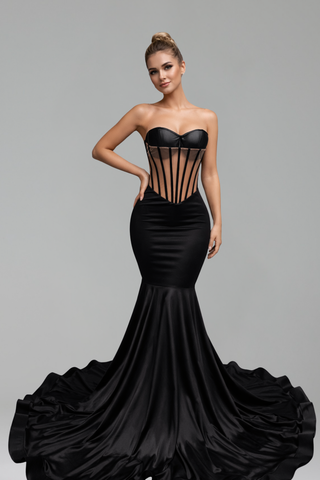 Corset Mermaid Gown with Train - LAROSABRIDE