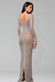 Radiant Crystal Illusion Evening Gown - LAROSABRIDE