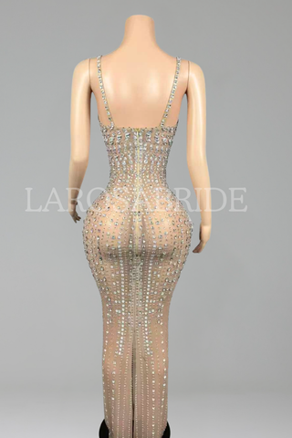 Crystal Contour Column Gown