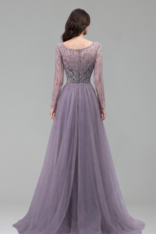 Beaded Mermaid Overskirt Split Gown - LAROSABRIDE