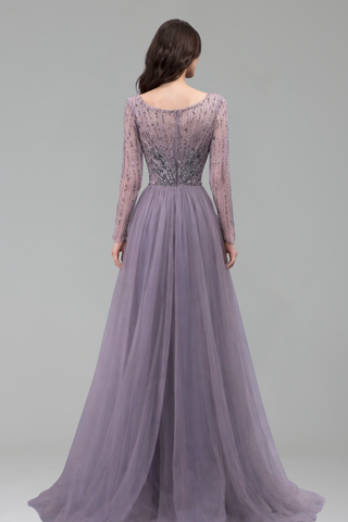 Beaded Mermaid Overskirt Split Gown - LAROSABRIDE