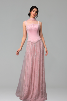 Beaded Pearl Mermaid Evening Gown - LAROSABRIDE