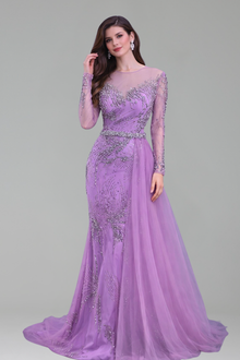 Beaded Mermaid Lace-Up Dress - LAROSABRIDE
