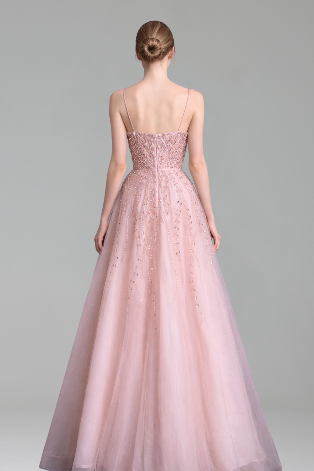 Spaghetti Strap A-Line Gown - LAROSABRIDE