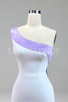 One-Shoulder Butterfly Midi Evening Dress-Larosabride