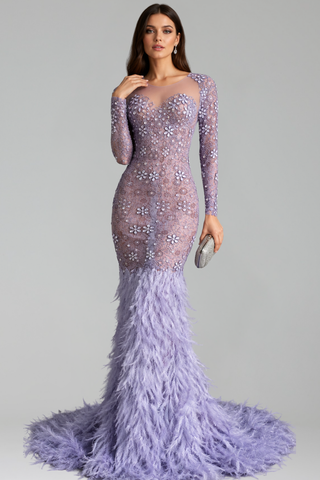 Floral Feather Gown