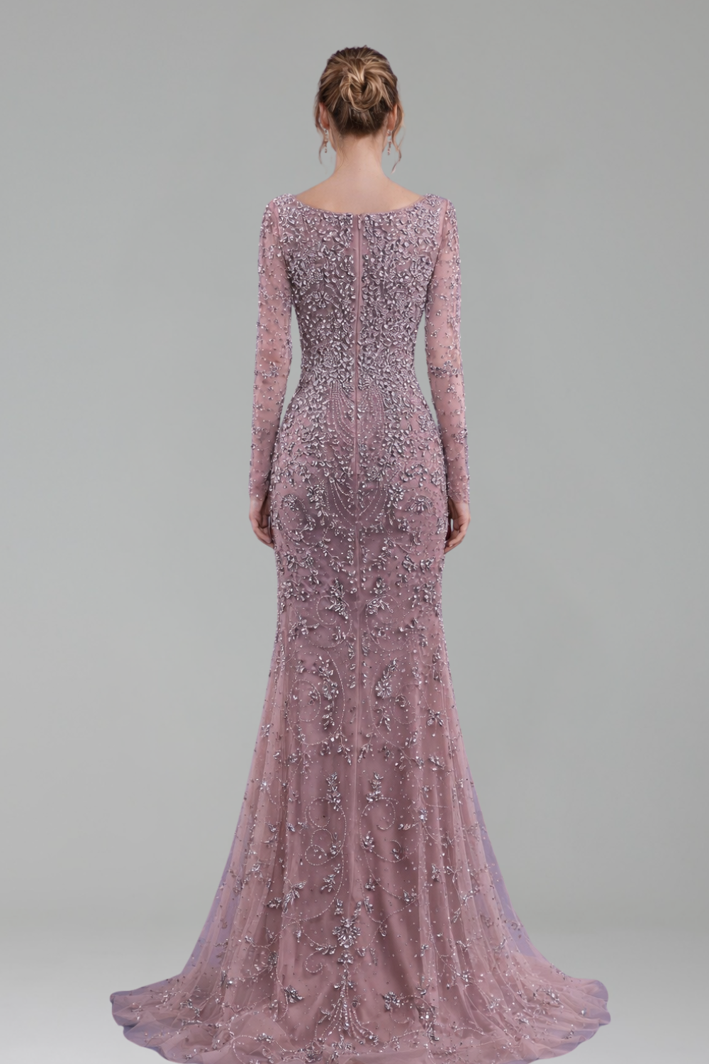 Beaded Crystal Mermaid Gown - LAROSABRIDE