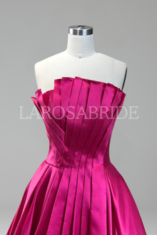 Strapless Beaded A-Line Dress-Larosabride