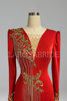Tassel Beaded Mermaid Dress-Larosabride
