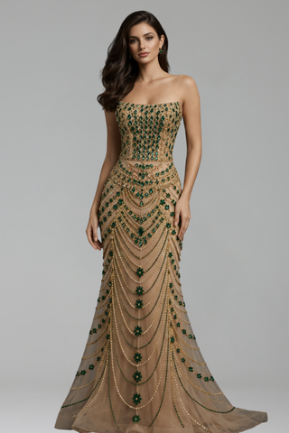 Beaded Formal Evening Dress - LAROSABRIDE