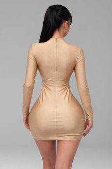 Embellished Deep V Bodycon Mini Dress - LAROSABRIDE