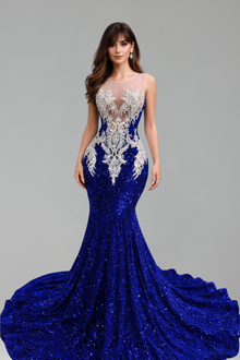 Sequin Embellished Evening Gown - LAROSABRIDE
