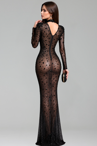 Midnight Crystal Illusion Gown