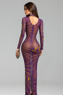 Floral Crystal Illusion Gown - LAROSABRIDE