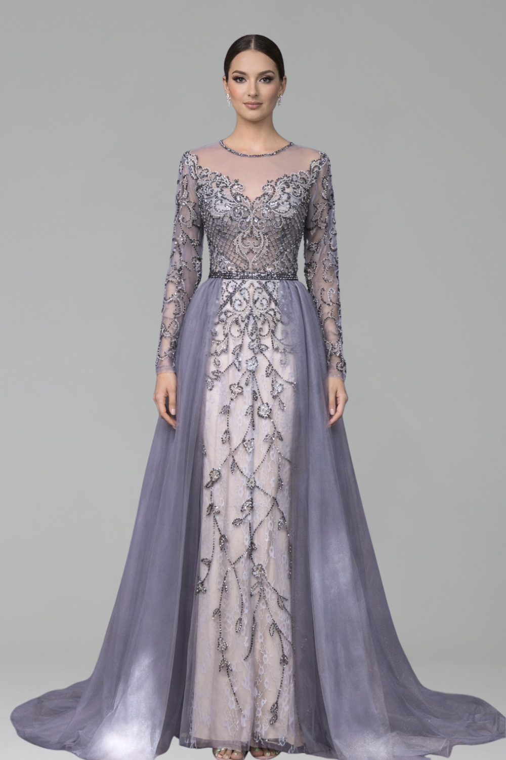 Beaded Mermaid Evening Dress - LAROSABRIDE