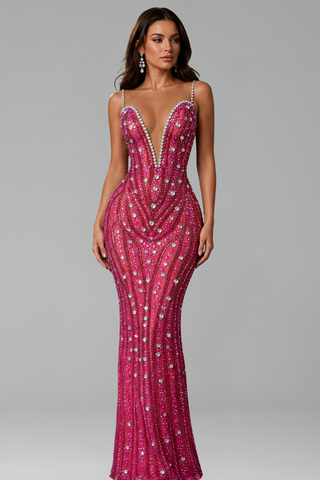 Crystal Swirl Mermaid Gown - LAROSABRIDE