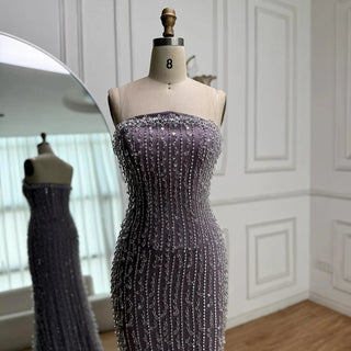 Strapless Fully-Beaded Gown