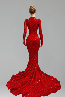 Sequin High Slit Mermaid Gown - LAROSABRIDE