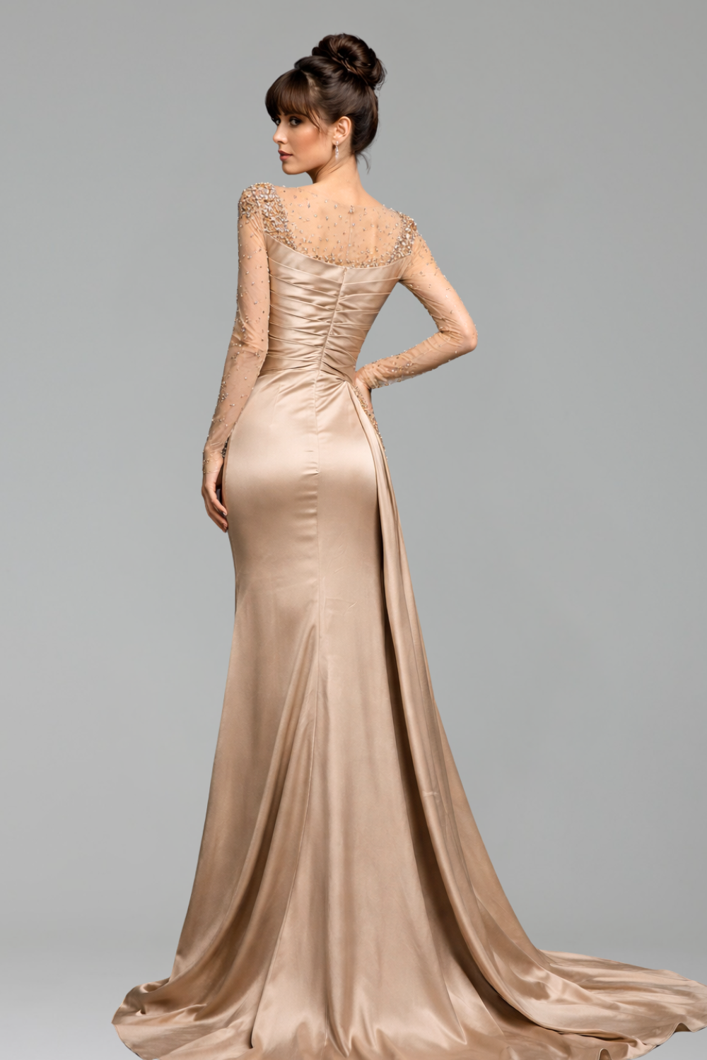 High-Neck Mermaid Gown-Larosabride