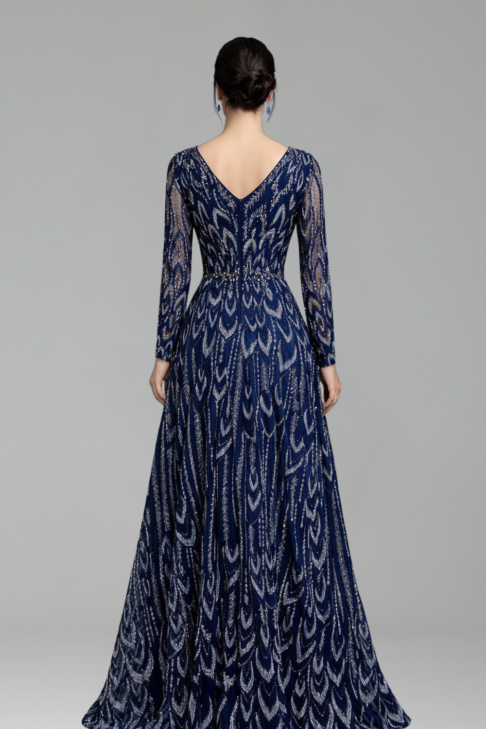 Lace Beaded A-Line Gown - LAROSABRIDE