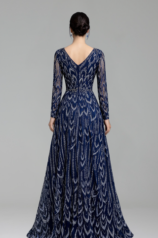 Lace Beaded A-Line Gown - LAROSABRIDE