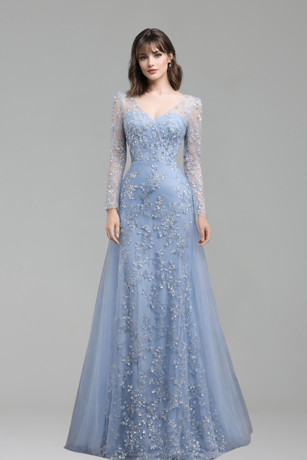 Beaded Mermaid Train Dress - LAROSABRIDE