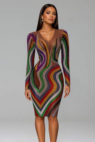 Rainbow Ripple Crystal Dress