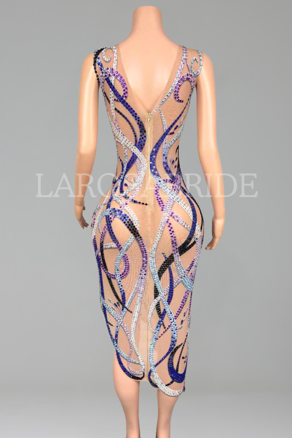 Asymmetric Multicolor Crystal Dress-Larosabride
