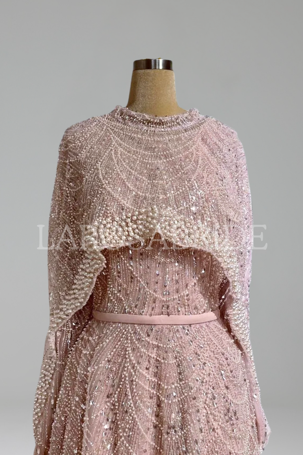 Hijab Cape A-Line Dress-Larosabride