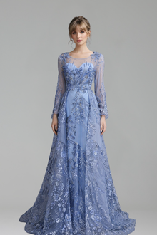 Beaded Overskirt Mermaid Dress - LAROSABRIDE