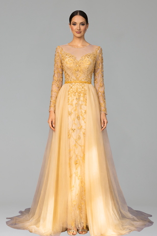 Beaded Mermaid Evening Dress - LAROSABRIDE
