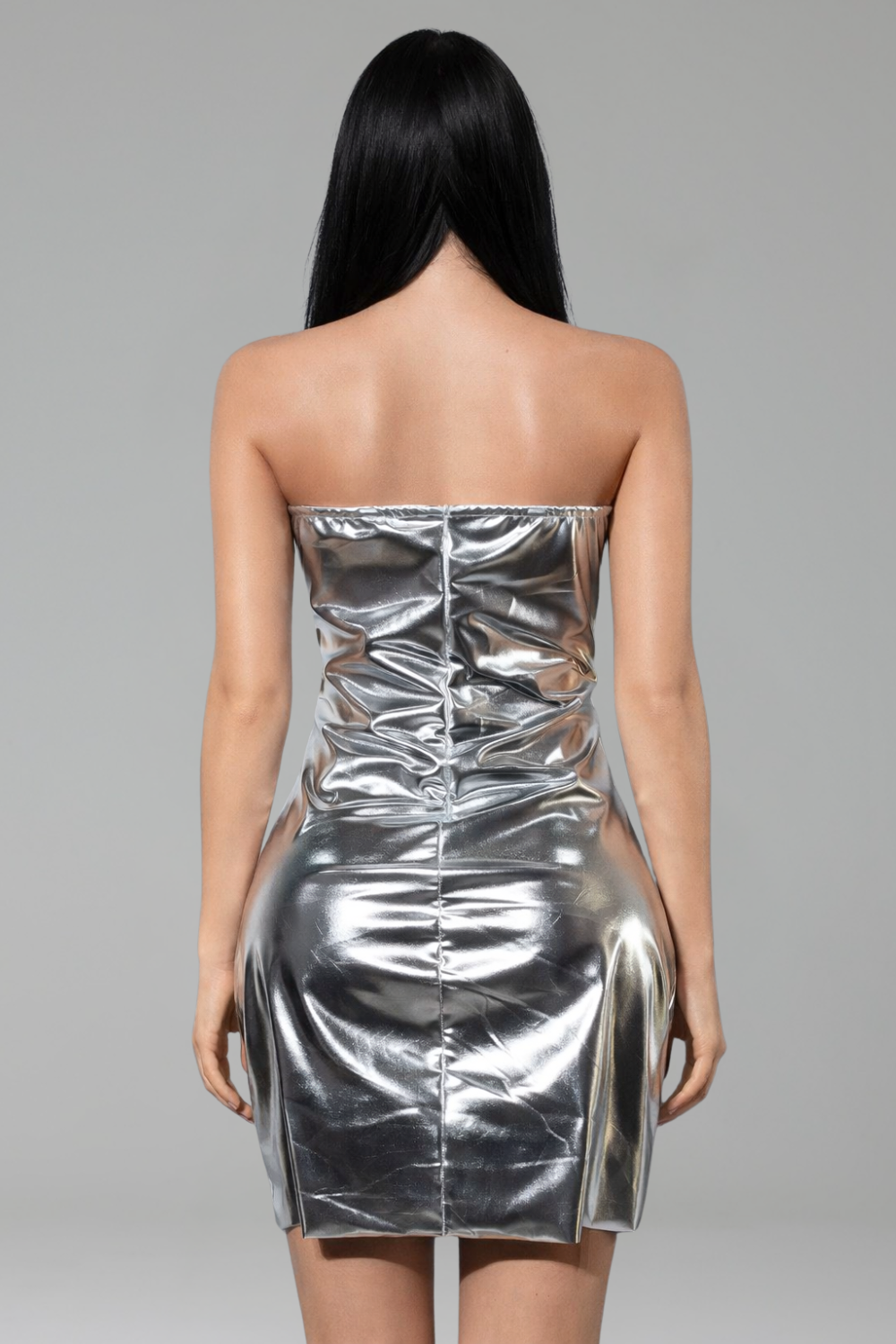 Metallic Cutout Corset Mini Dress - LAROSABRIDE