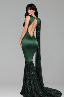One Sleeve Sequin Mermaid Gown - LAROSABRIDE