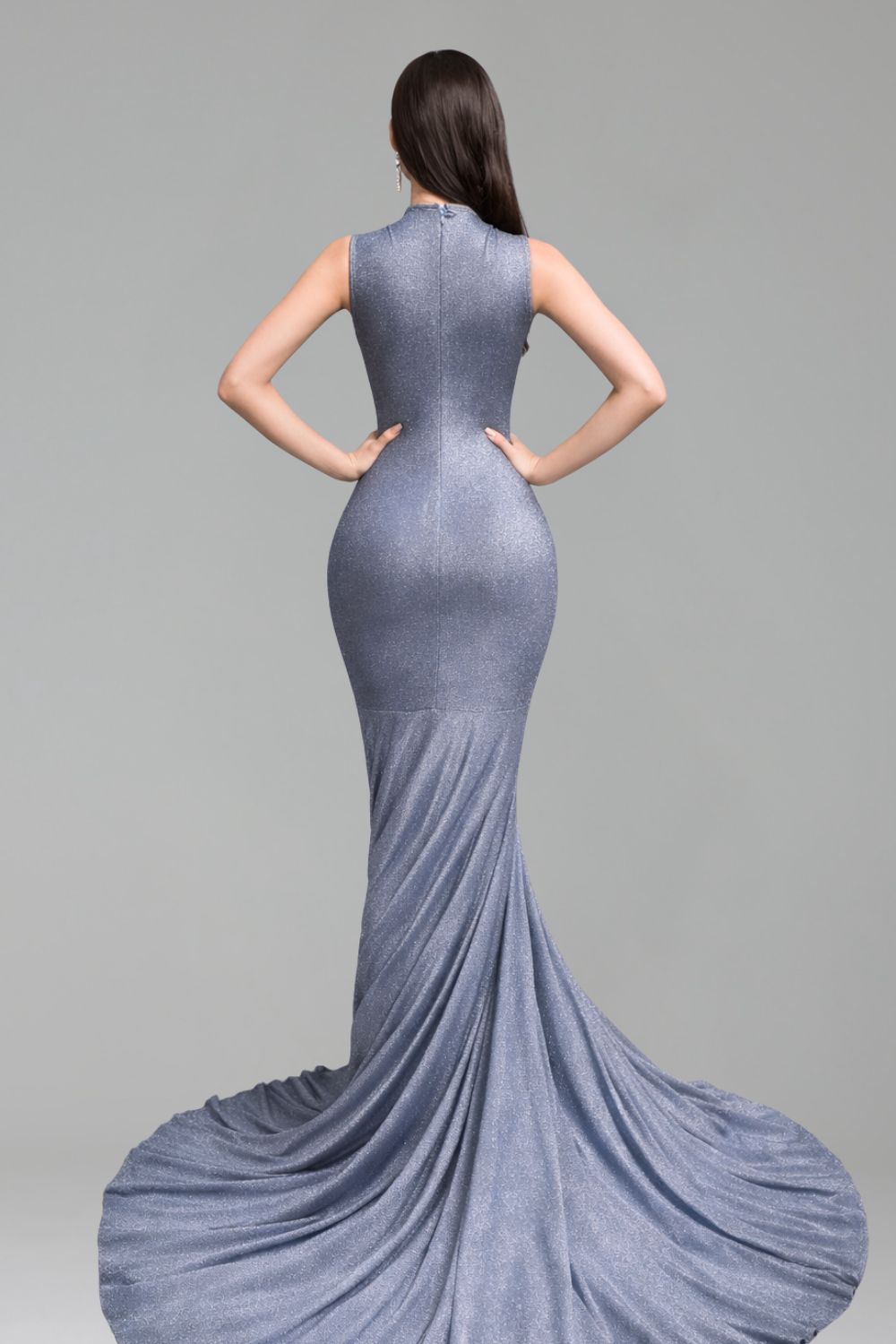 Crystal Embellished Mermaid Evening Gown - LAROSABRIDE